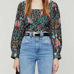 Sandro floral silk blouse